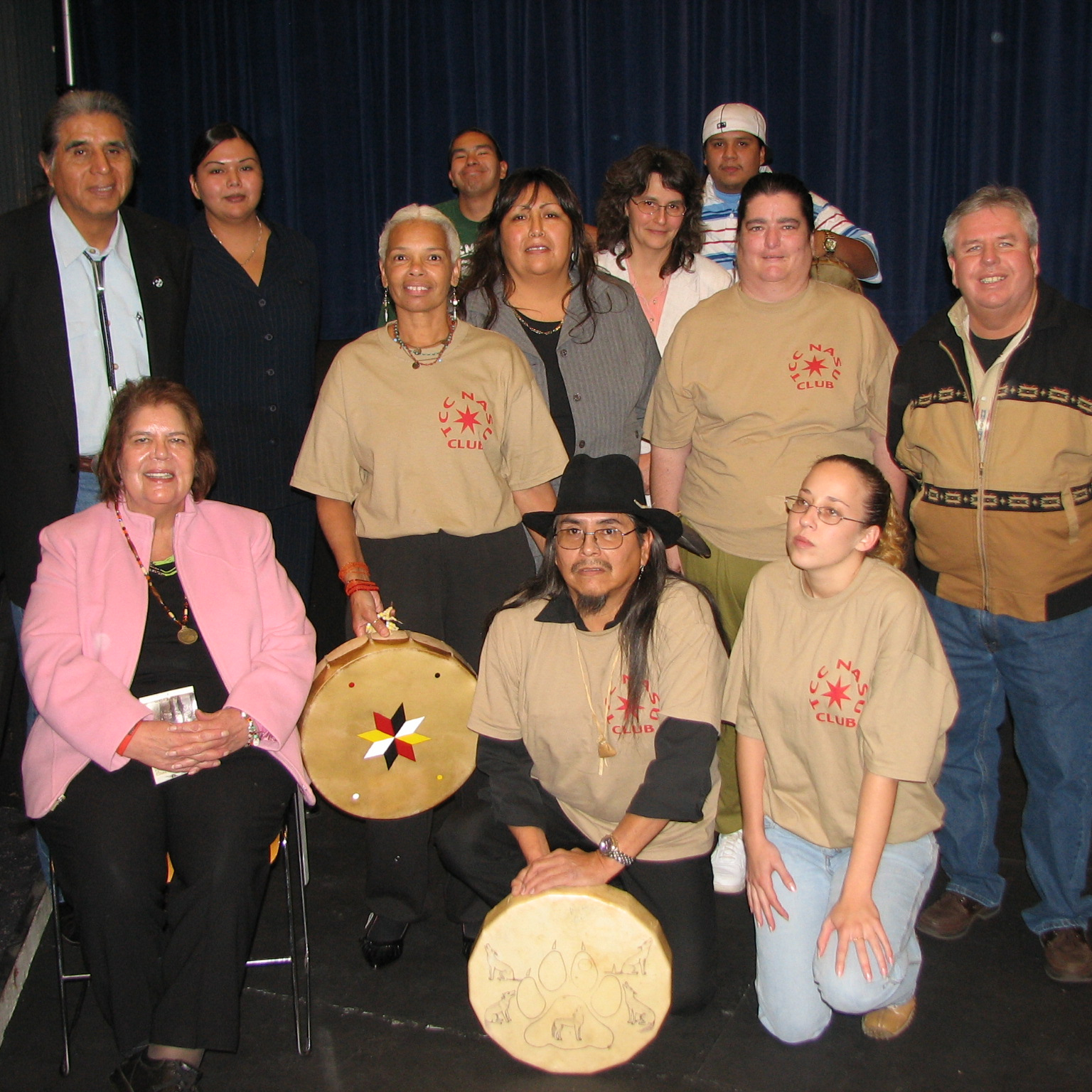 Group photo of NASU members with Wilma Mankiller