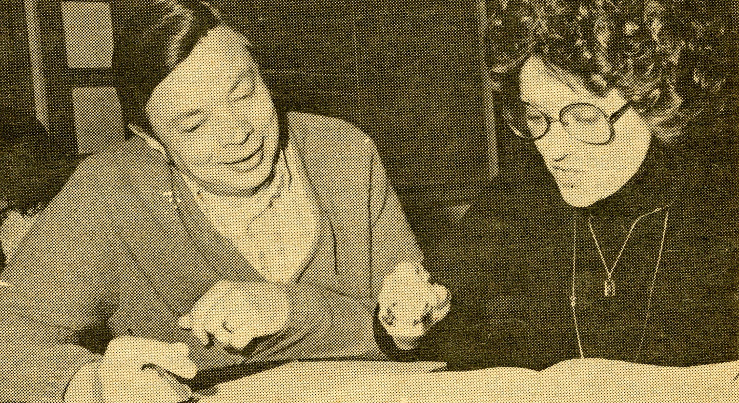 Math instructor Richard Spangler with student