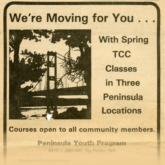 Crop of "We're Moving For You" newspaper ad for TCC branch campuses